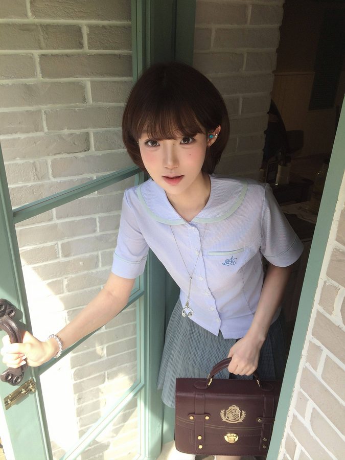 【风间吟】 JK制服学院风马甲衬衫 — view 2